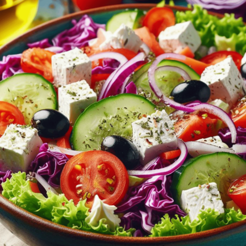 Griechischer Salat mit Rotkraut