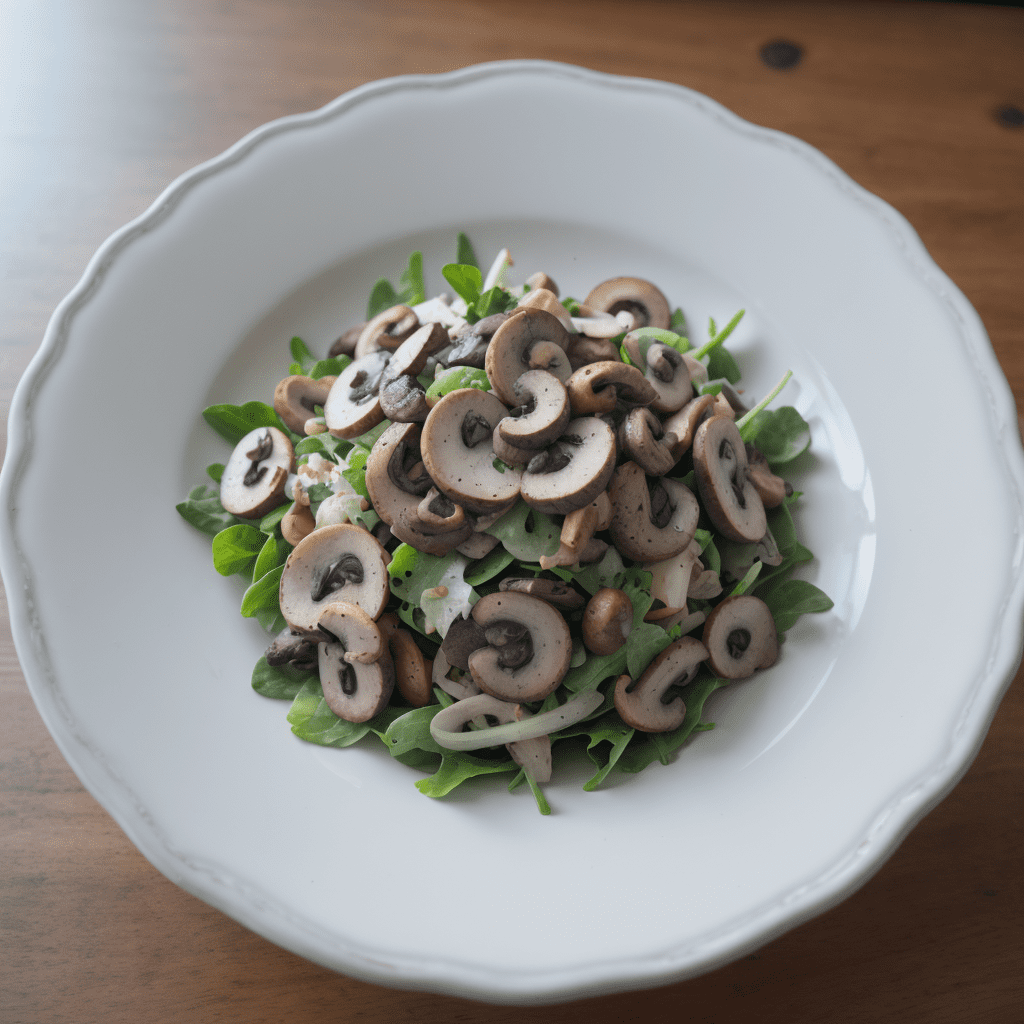 Grüner Salat mit Champignons