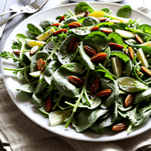 Grüner Salat mit Datteln