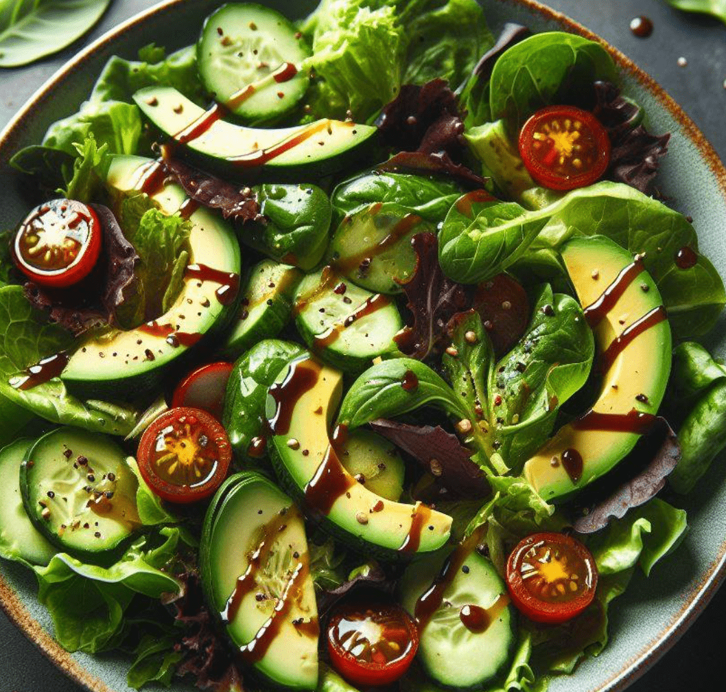 Grüner Salat mit Kürbiskernöl