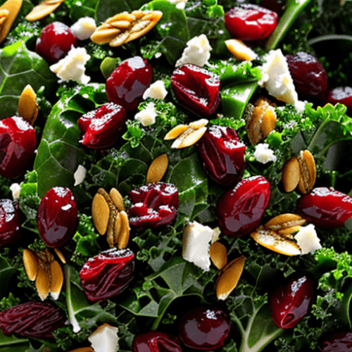 Grünkohl Salat mit Cranberries