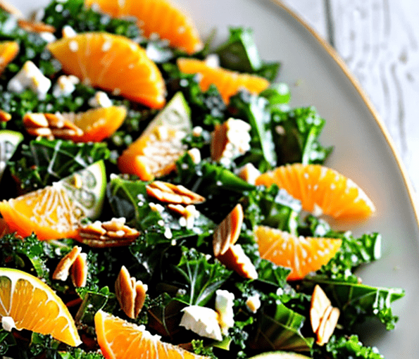 Grünkohl Salat mit Orangen