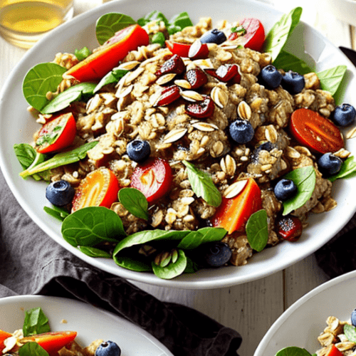 Haferflocken mit Buntem Salat