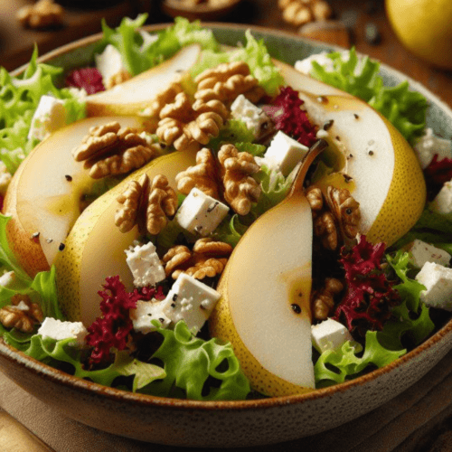 Herbstlicher Salat mit Birnen