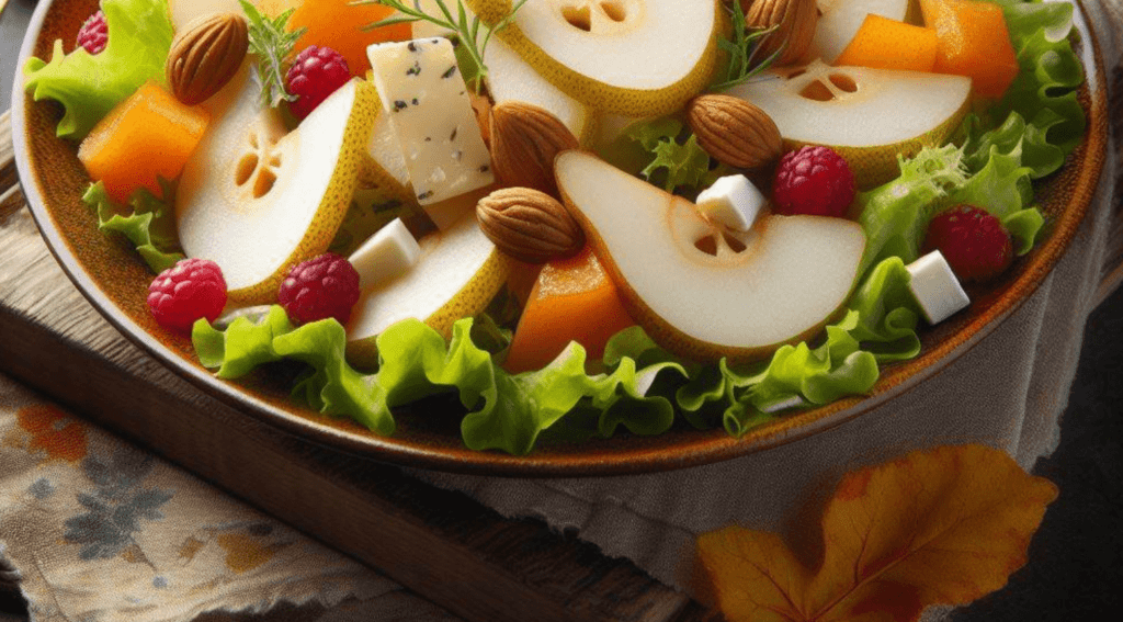 Herbstlicher Salat mit Birnen und Käse