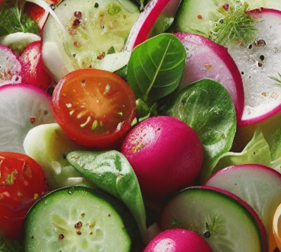 Kohlrabi Radieschen Gurken Salat
