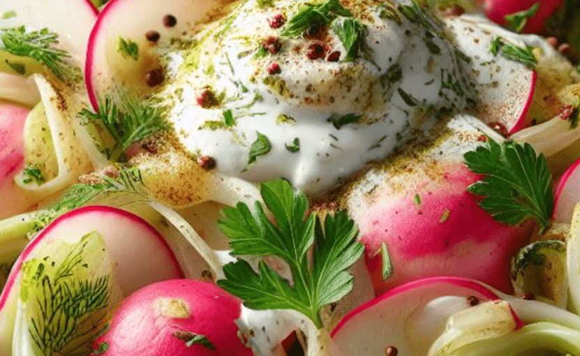 Kohlrabi Radieschen Salat Joghurt