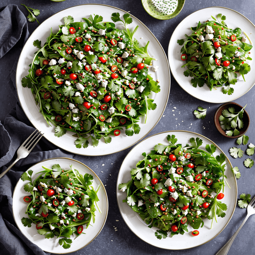 Koriander Salat mit Johannisbeeren