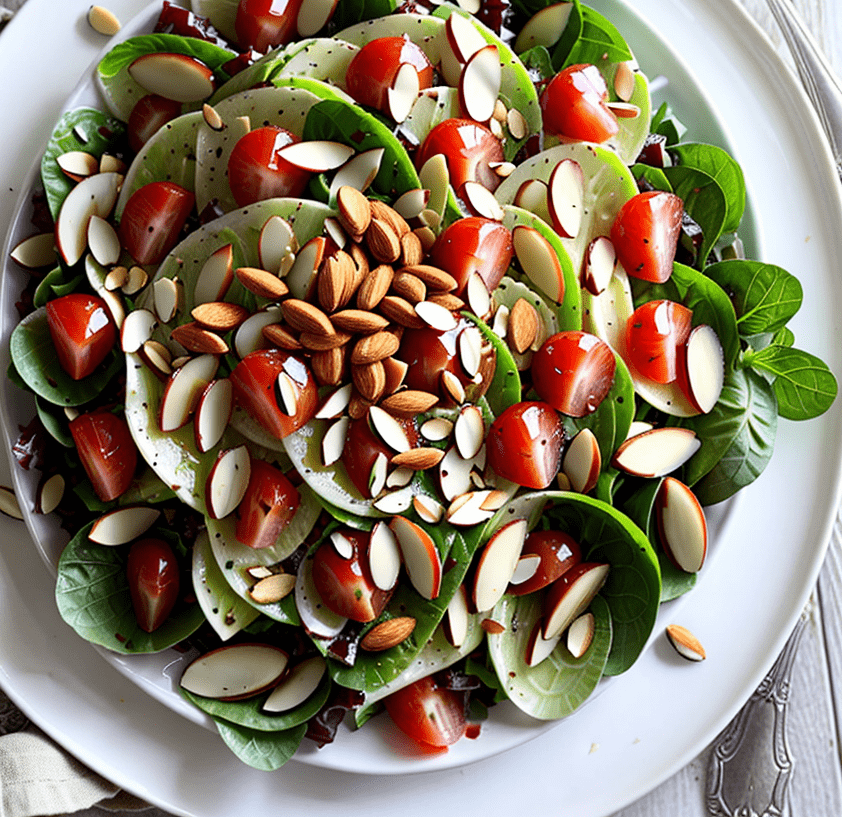 Mandel und eingelegte Kirschen Salat