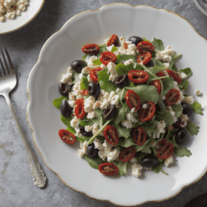 Mediterraner Salat mit Getrockneten Tomaten und Oliven