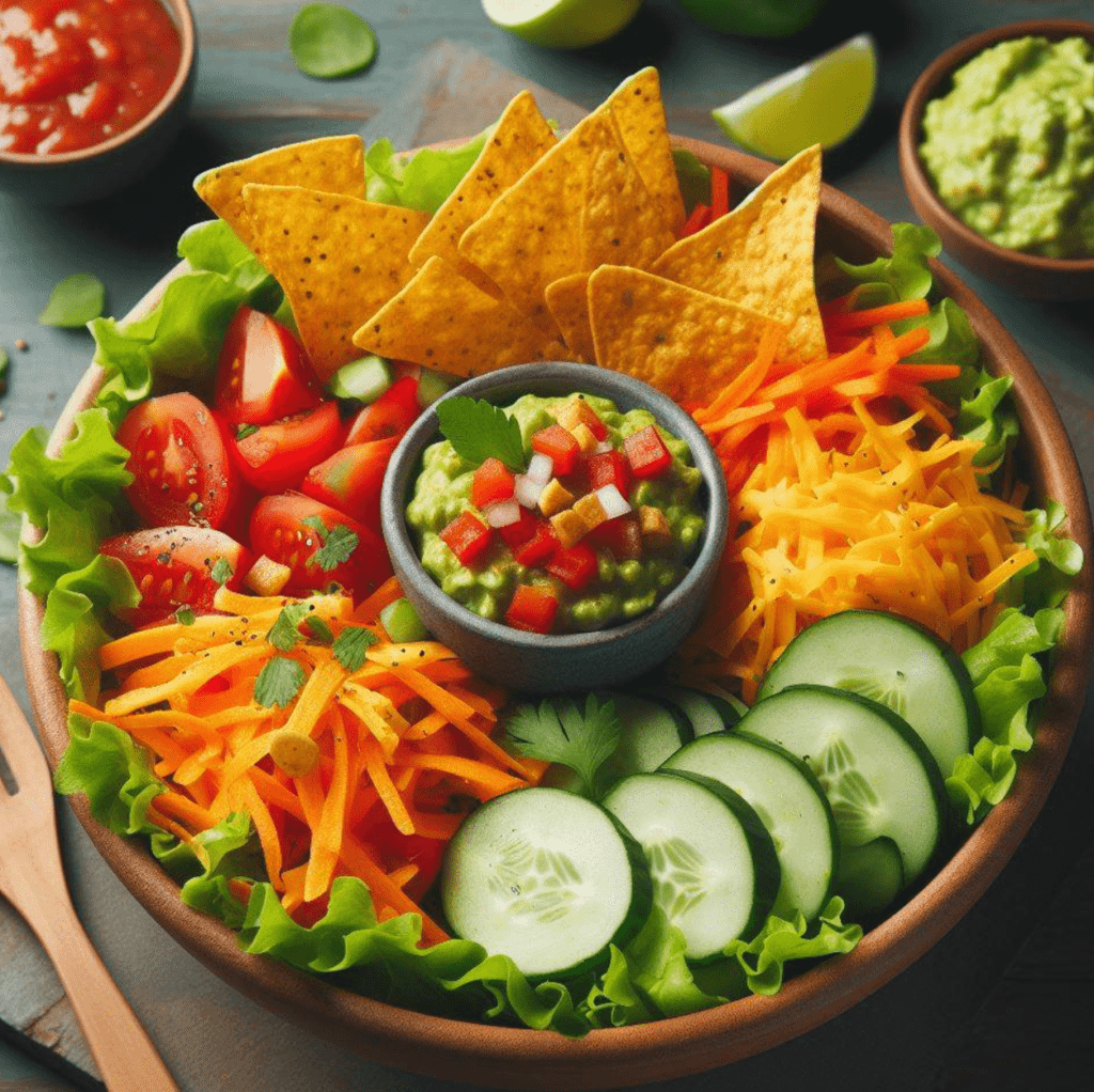 Nacho Salat ohne Hackfleisch