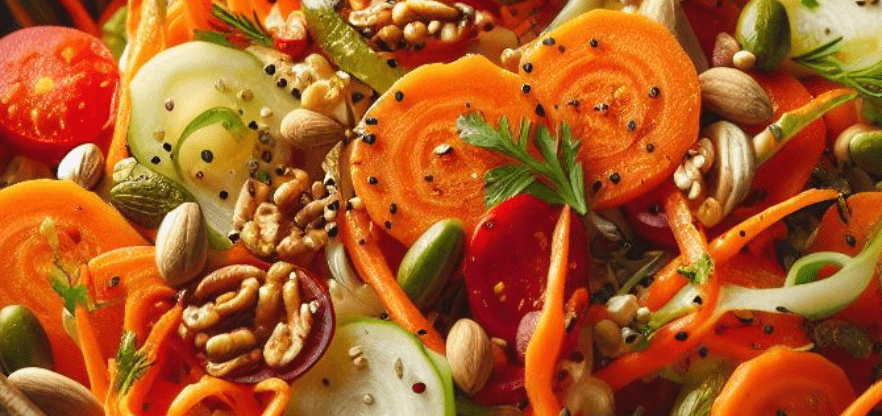 Pikanter Möhren Kohlrabi Salat