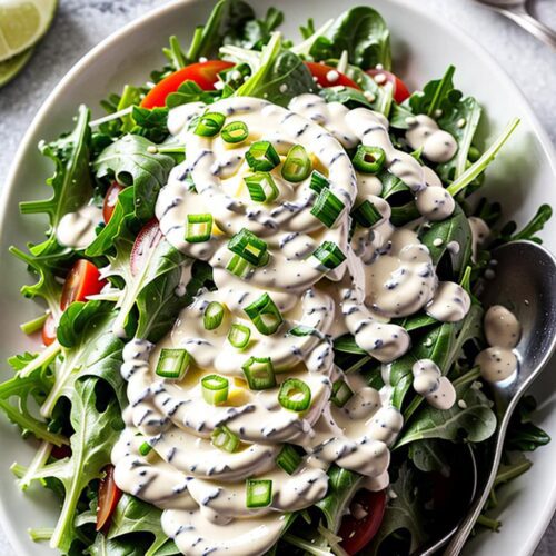 Rauke Salat mit Schmand