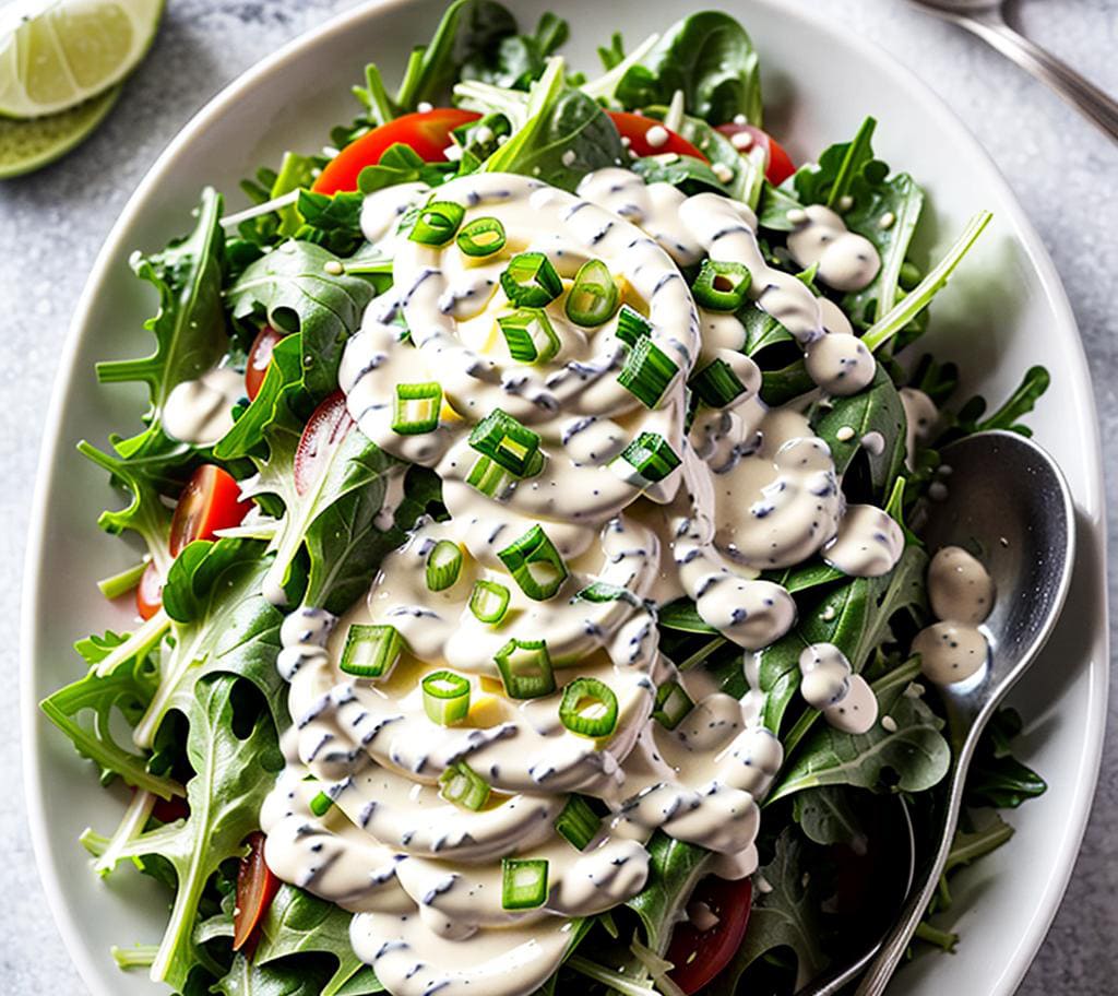 Rauke Salat mit Schmand