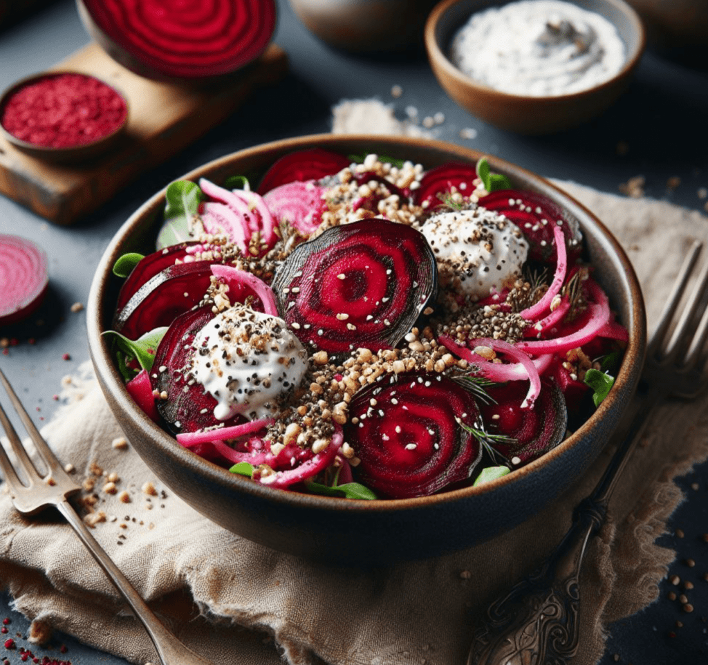 Rote Bete Salat mit Körnigem Frischkäse