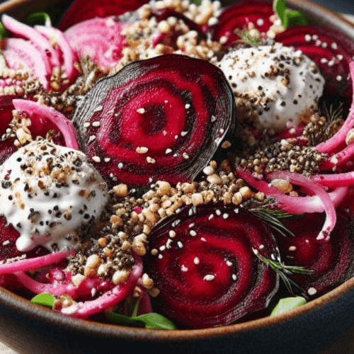 Rote Bete Salat mit Körnigem Frischkäse