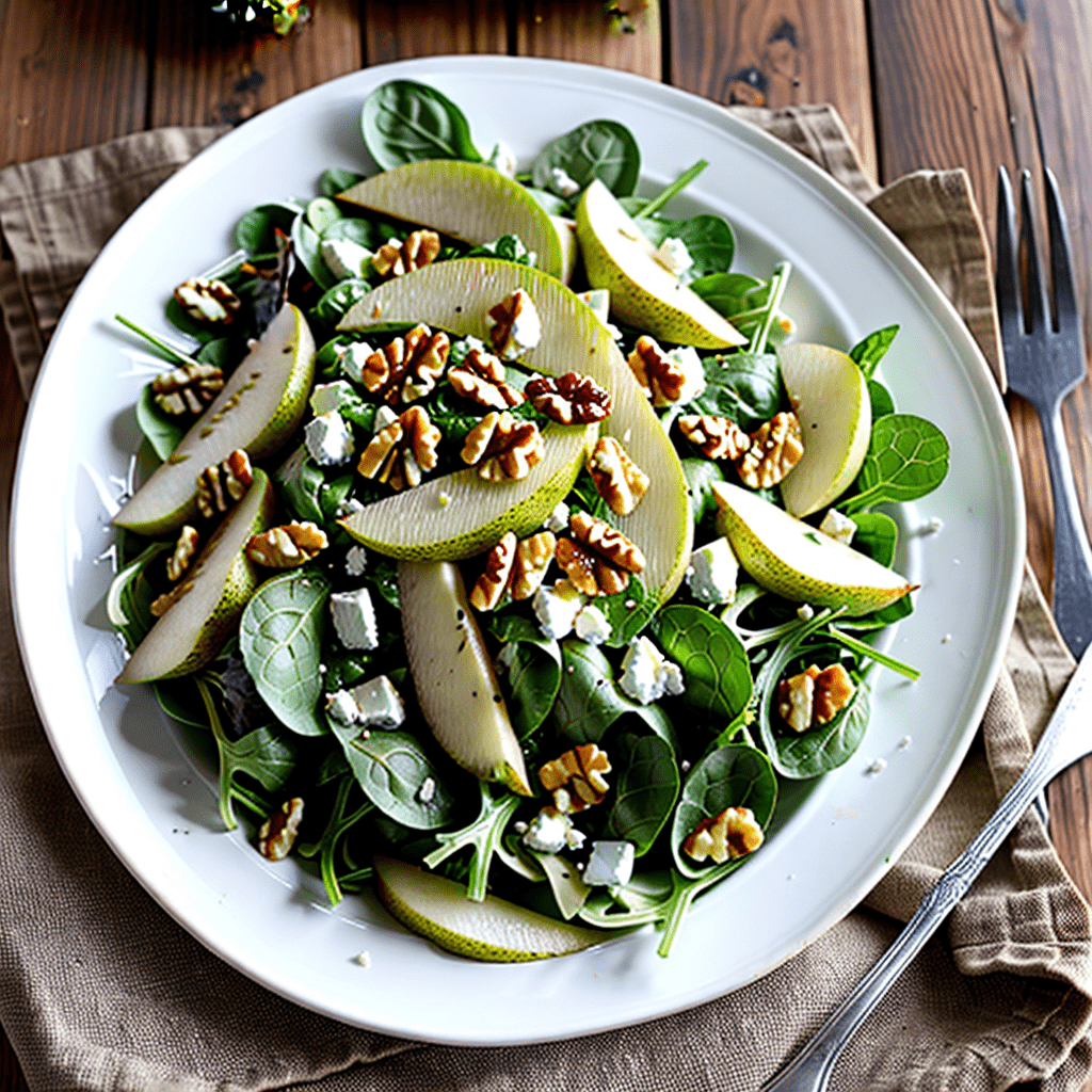 Salat Birne Ziegenkäse Walnuss