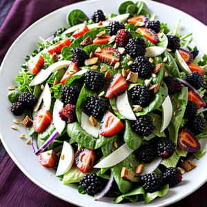 Salat mit Brombeeren