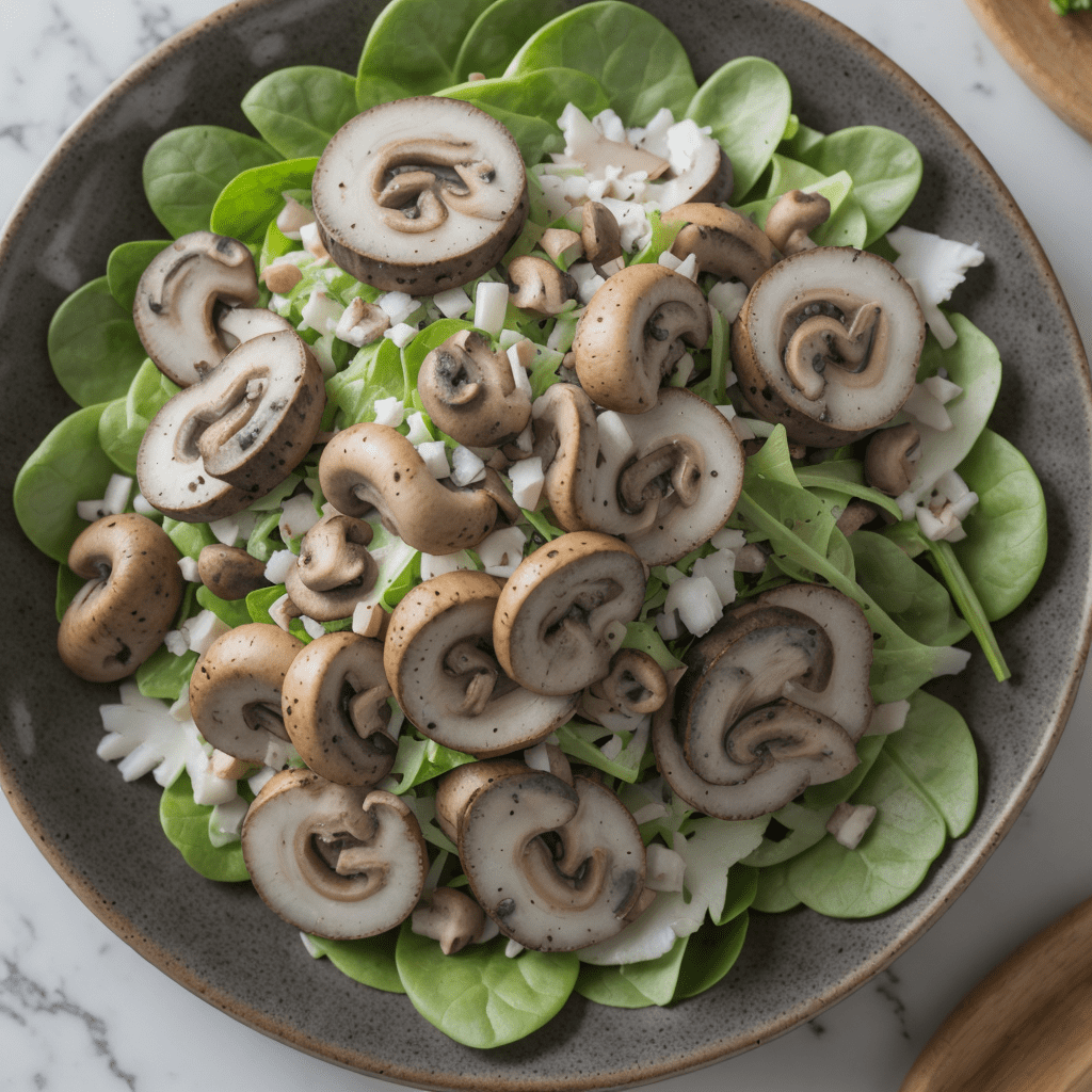 Salat mit Champignons und Feldsalat