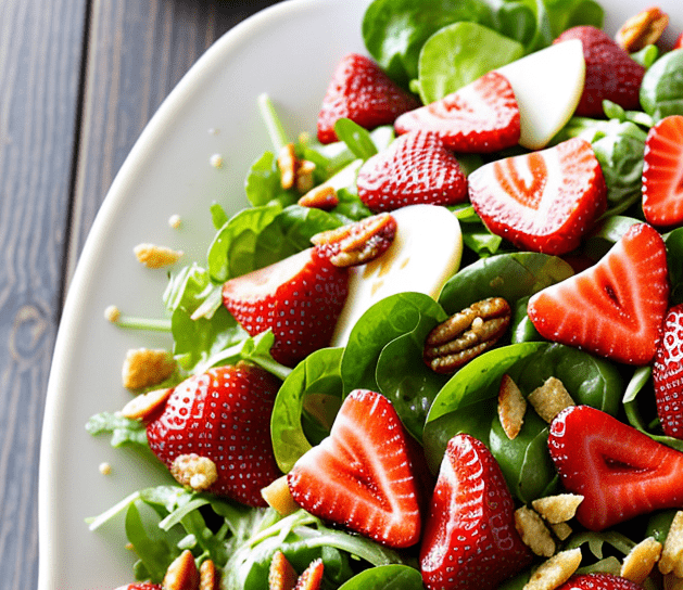 Salat mit Erdbeeren