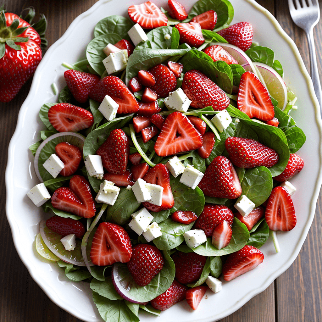 Salat mit Erdbeeren und Feta