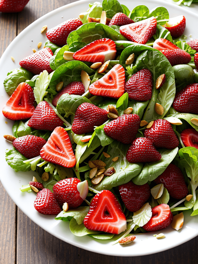 Salat mit Erdbeeren
