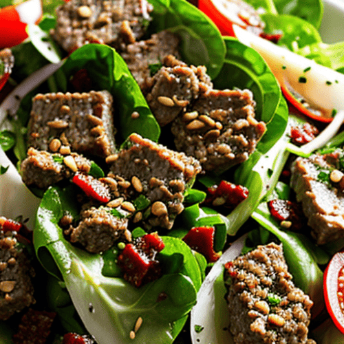 Salat mit Hackfleisch