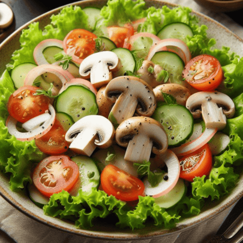Salat mit rohen Champignons