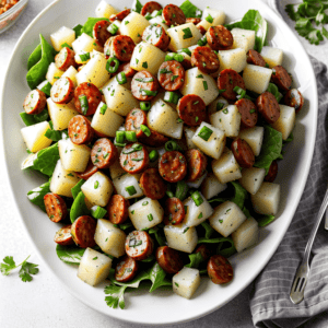 Würstchen Salat mit Kartoffeln