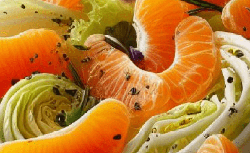 Chicorée Salat mit Mandarinen aus der Dose