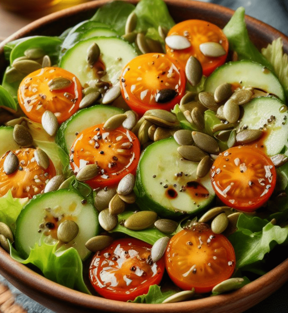 Karamellisierte Kürbiskerne Salat