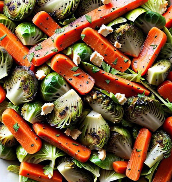 Kiwi Salat Feta Karotten Rosenkohl