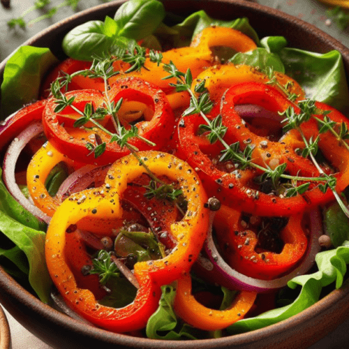 Paprika Majoran Kräuteressig Salat