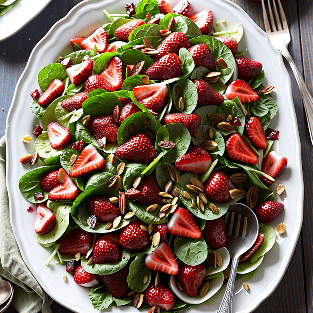 Salat mit Erdbeeren und Pinienkernen