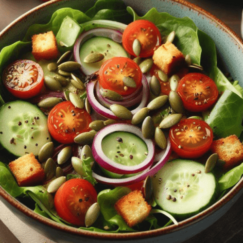 Salat mit Kürbiskernen