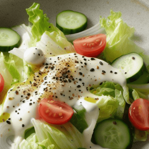 Salat mit Milch und Essig