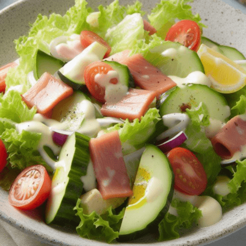 Salat mit Milch und Zucker