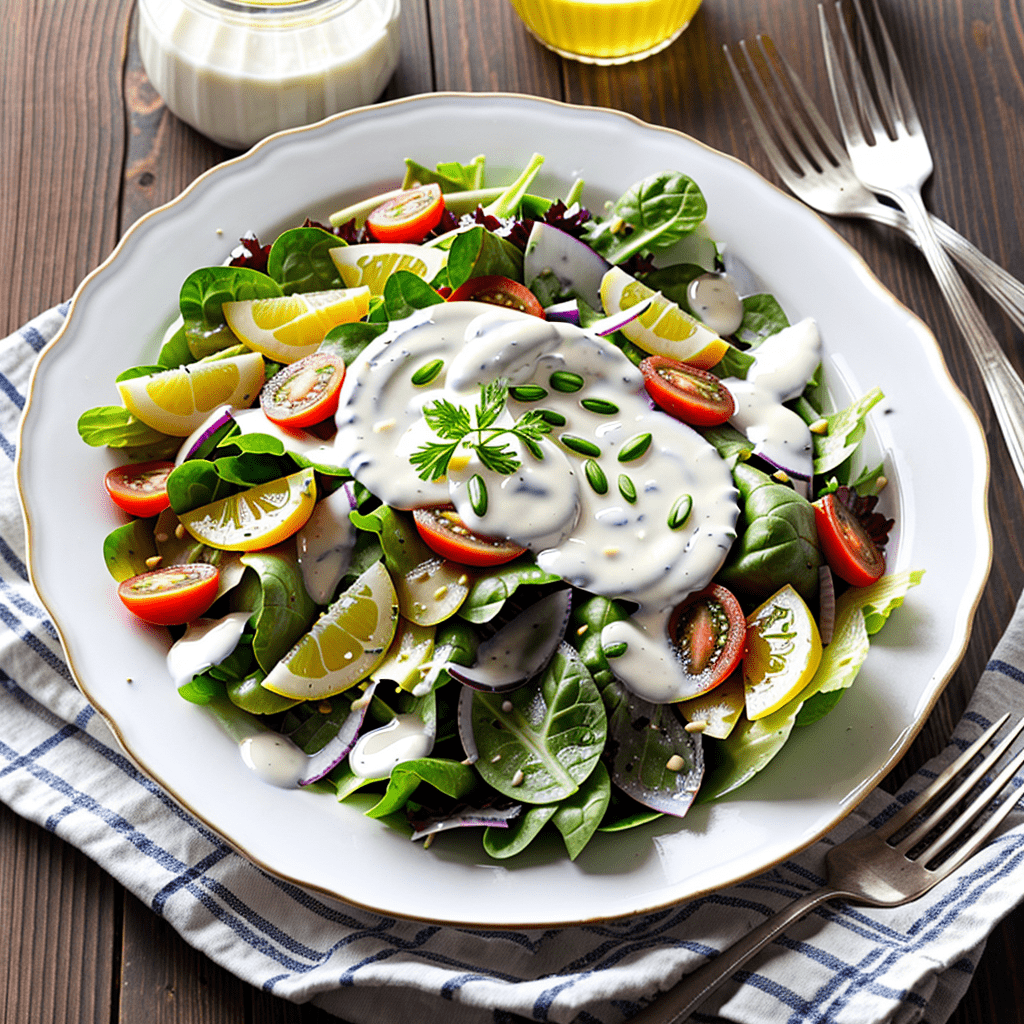 Salat mit Naturjoghurt und Zitrone