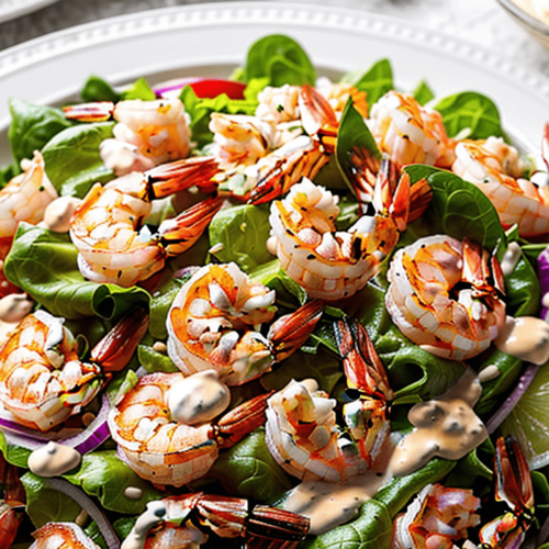 Shrimps Salat mit Cocktailsauce