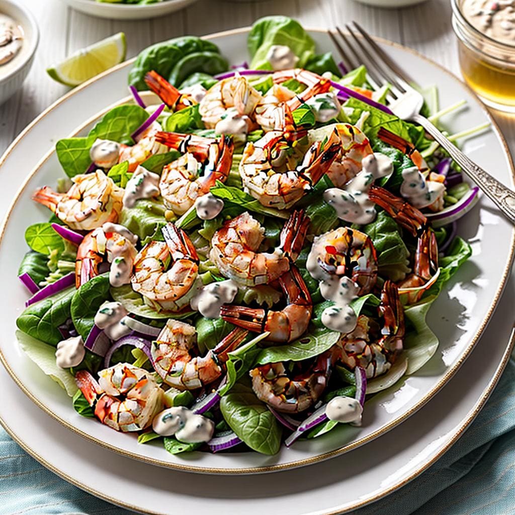 Shrimps Salat mit Mayonnaise