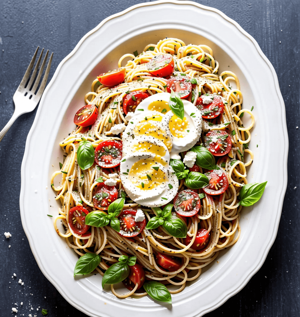 Spaghetti Salat mit Ei