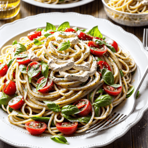 Spaghetti Salat mit Mayo