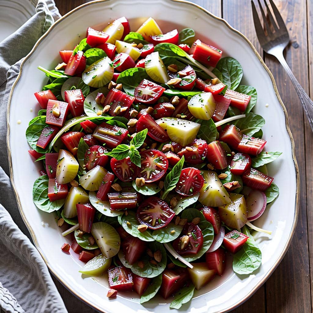 Tomaten Rhabarber Salat